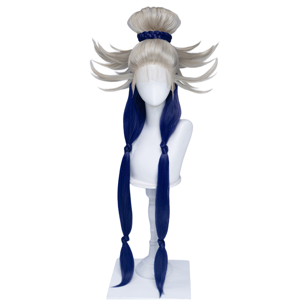 【Partially Ready For Ship】【Front Lace】DokiDoki Anime GACHIAKUTA Cosplay Tamsy Caines Wig Long Blond Navy Blue Hair