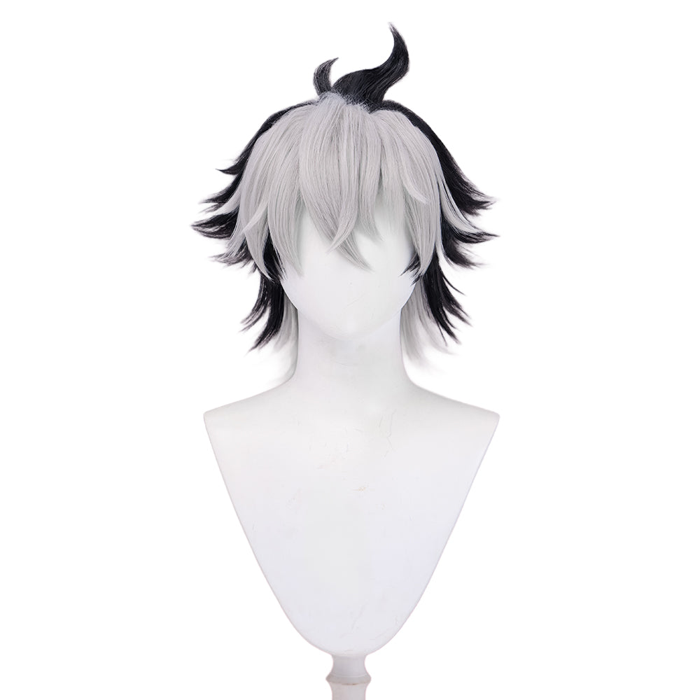 【Partial Ready For Ship】DokiDoki Game Zenless Zone Zero Cosplay Komano Manato Wig / Ears / Tail Short Curly Black Red Silver Hair ZZZ