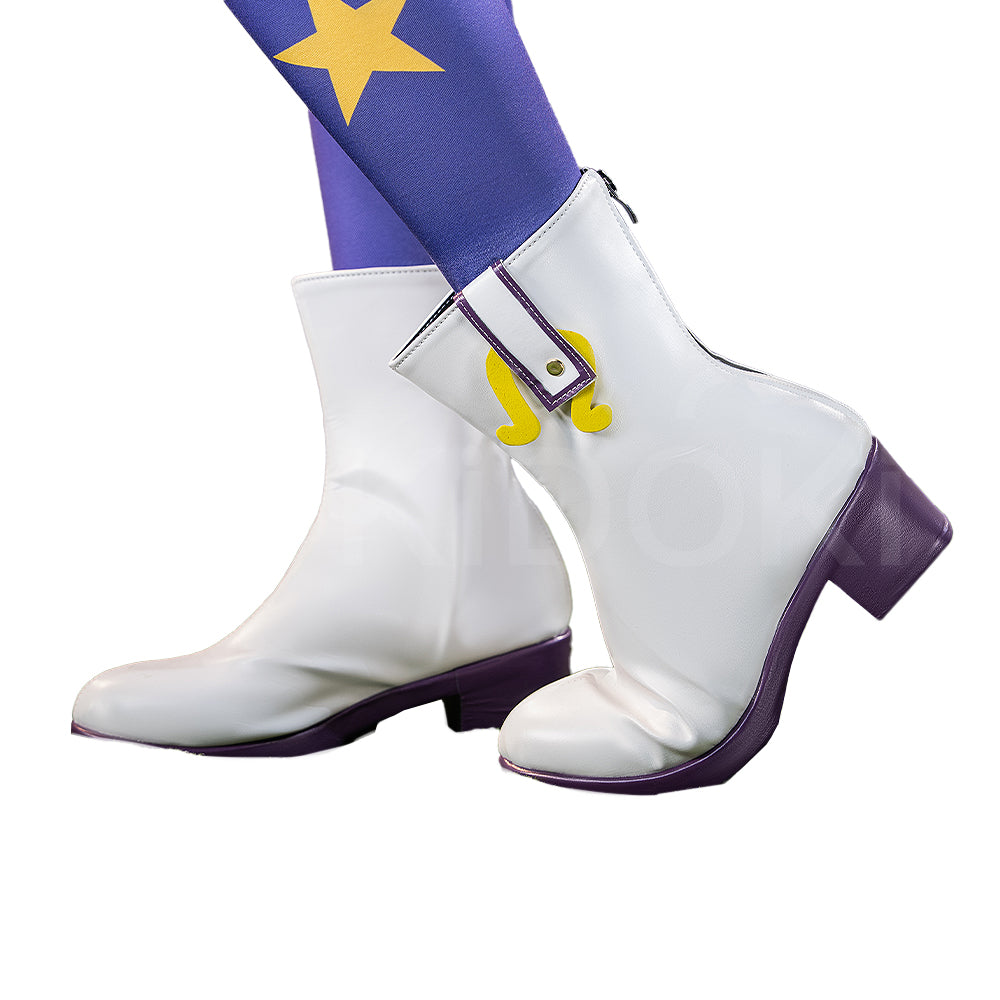DokiDoki Anime Game Cosplay White Shoes Mid-Calf Boots