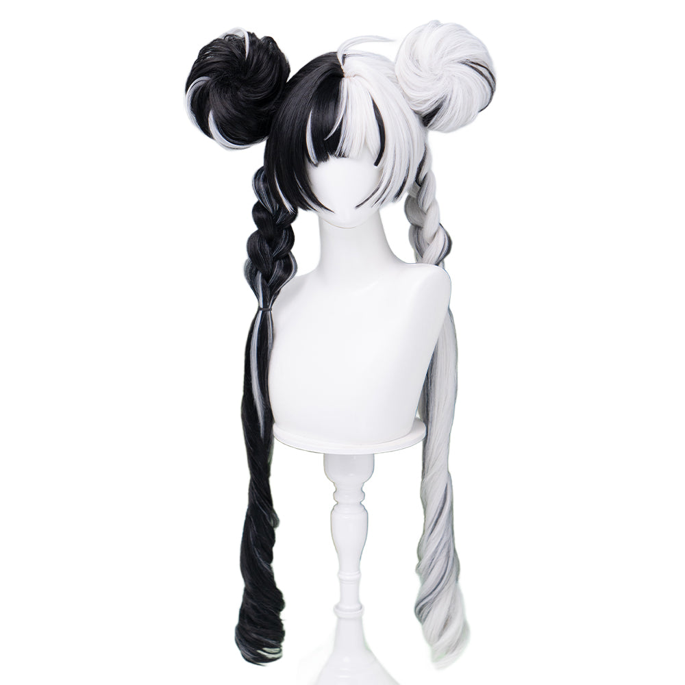 【Ready For Ship】DokiDoki Game Zenless Zone Zero Cosplay Dialyn Wig Long Black White Hair Double Braids