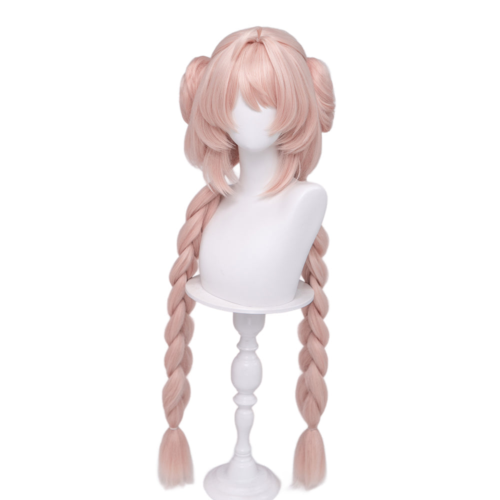 【Ready For Ship】DokiDoki Game Zenless Zone Zero Cosplay Zhao Wig Long Straight Pink Hair Double Braids Rabbit ZZZ