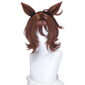 【Ready For Ship】DokiDoki Game Cosplay Wig / Tail Short Upturned Brown Hair Detachable Ears