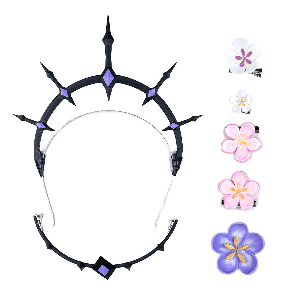 【Wig Ready For Ship】DokiDoki Game Honkai: Star Rail Cosplay Castorice Cosplay Wig / Headwear Ears / Earrings Ear Clips Ear Accessories  Long Straight Purple Hair Twin Ponytails
