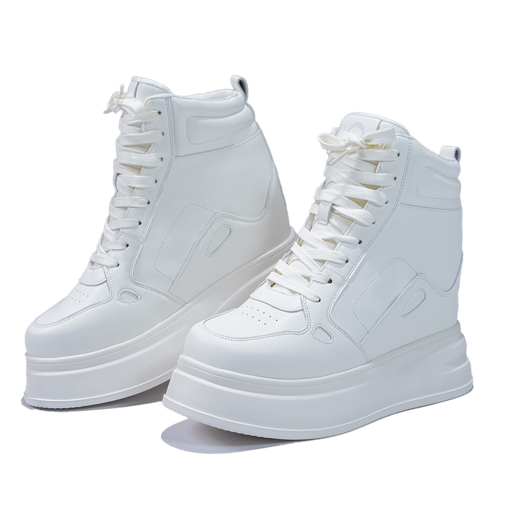 【12CM】DokiDoki Height Increasing Shoes / Elevator Shoes White Thick-Soled
