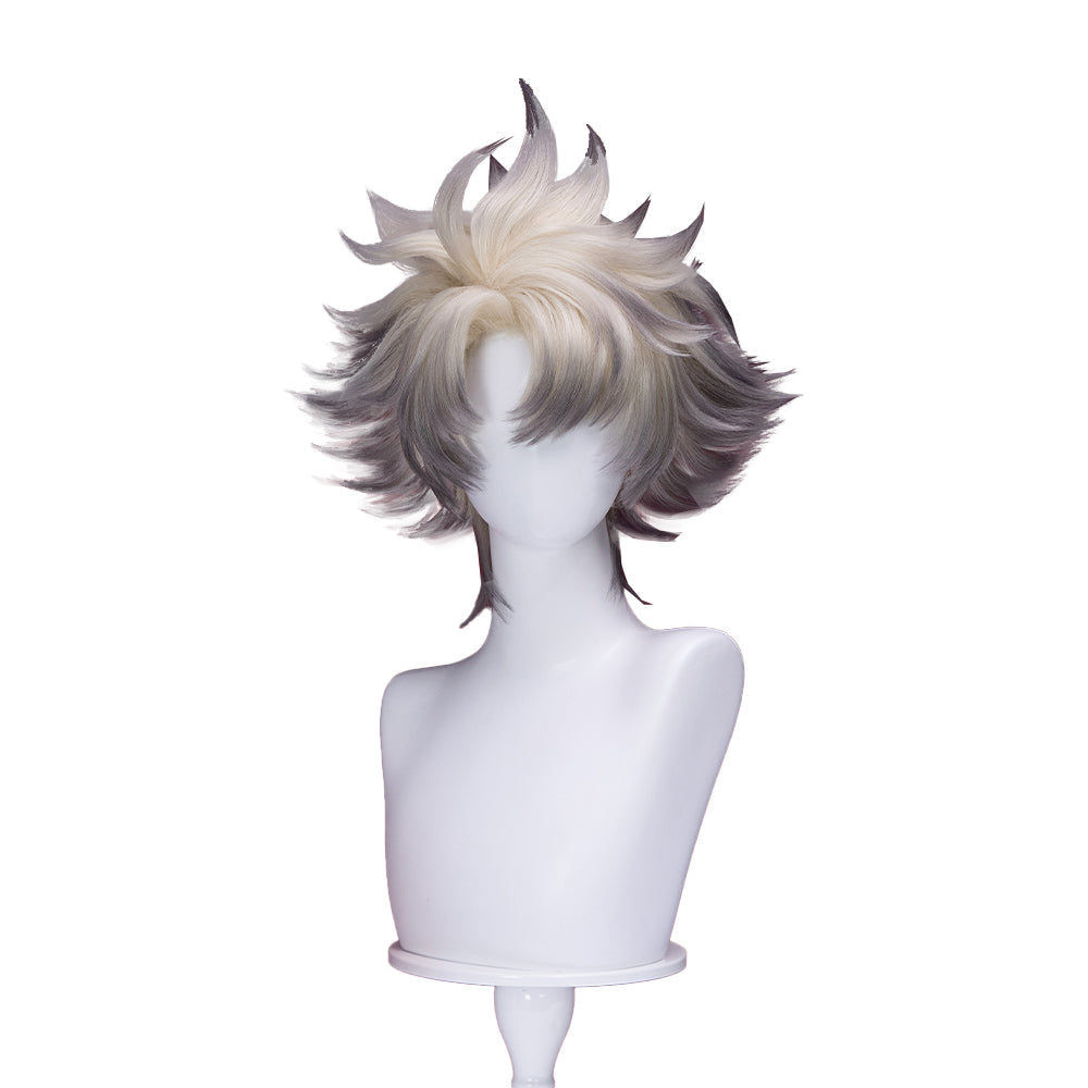 【Ready For Ship】【Front Lace】DokiDoki Anime GACHIAKUTA Cosplay Rudo Surebrec Wig Short White Black Hair