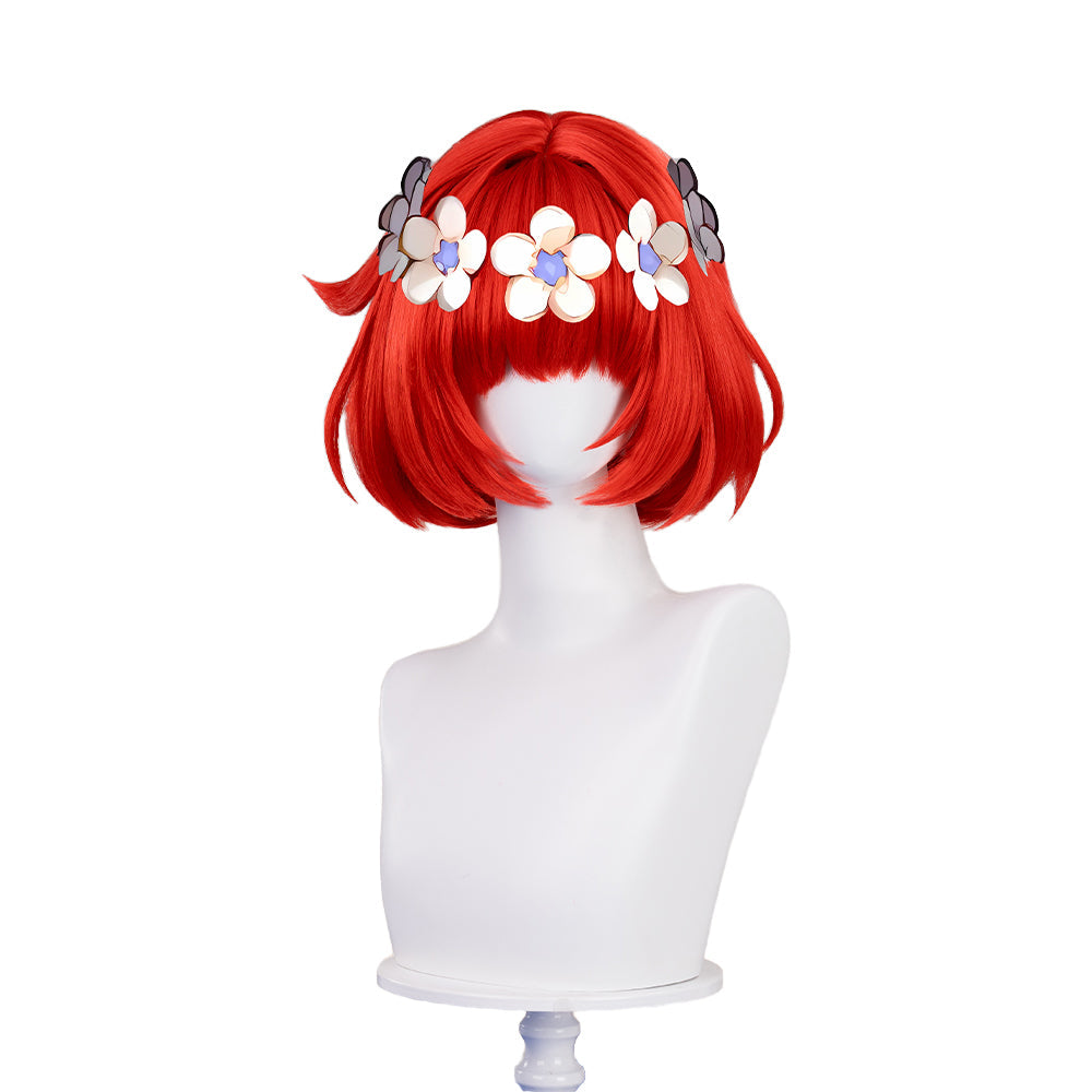 DokiDoki Game Honkai: Star Rail Cosplay Tribios Cosplay Wig Short Red Straight Wig