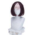 【Ready For Ship】DokiDoki Game Cosplay Wig / Tail Short Straight Brown White Highlight Hair