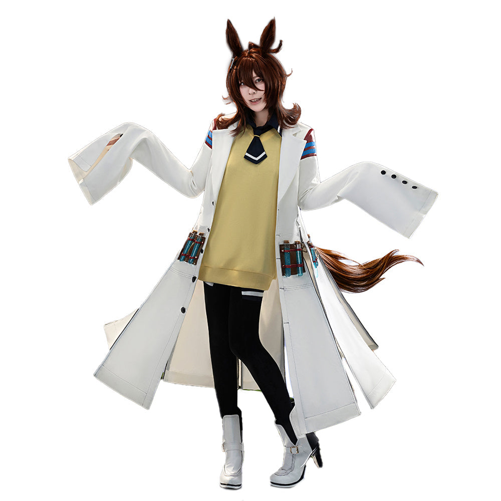 【Size XS-3XL】Dokidoki-R Anime Cosplay White Coat With Sweater Costume Cute