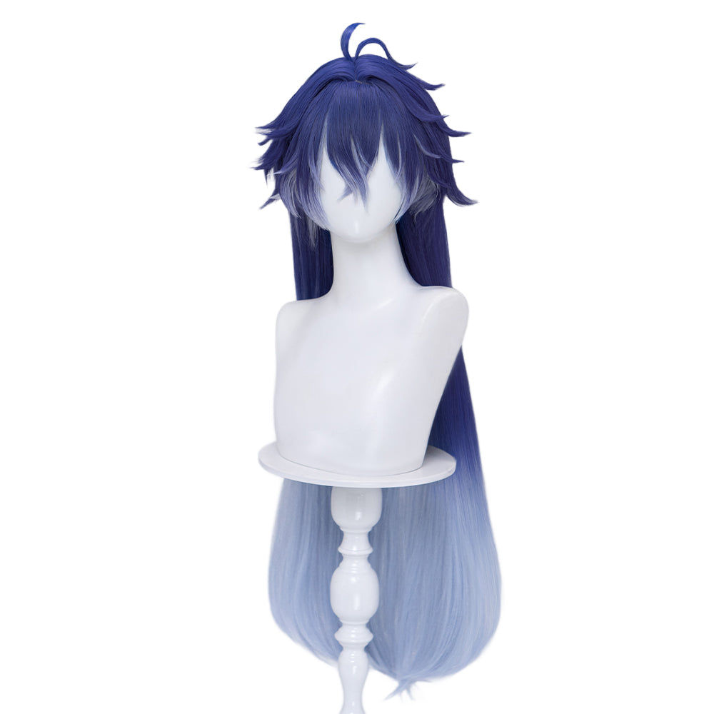【US/EU LOCAL SHIPPING 】DokiDoki Game Genshin Impact Cosplay Flins Wig Long Blue Gradient Hair Song of the Welkin Moon