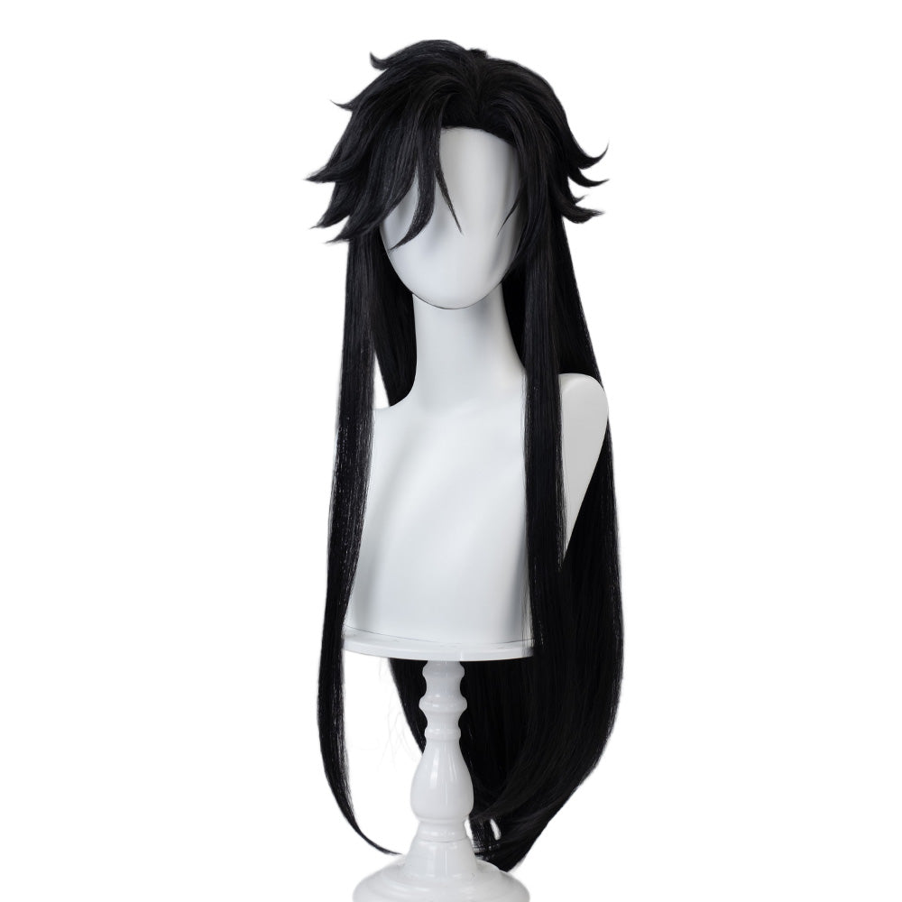 【Partially Ready For Ship】DokiDoki Game Genshin Impact Capitano Cosplay Wig / Mask Long Straight Red Hair Natlan The Captain