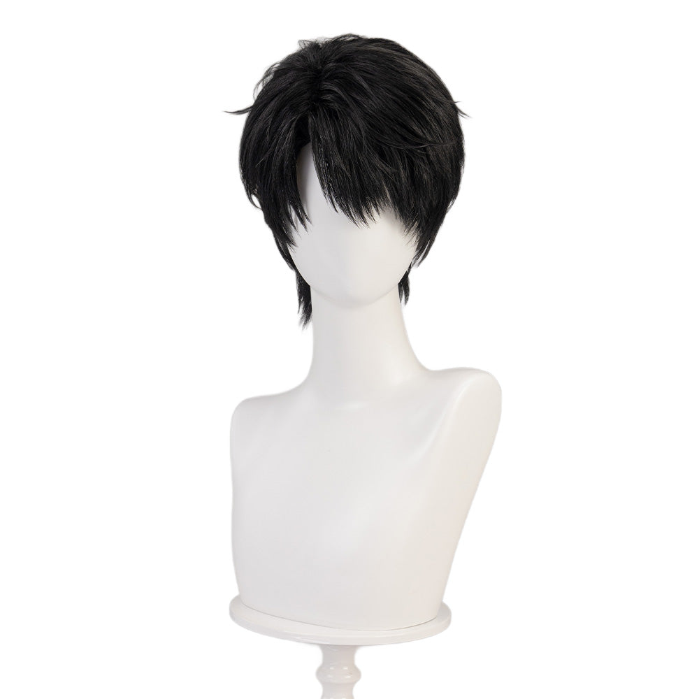 【US LOCAL SHIPPING 】DokiDoki Game Love And Deepspace Cosplay Caleb Wig Short Straight Black Brown Hair