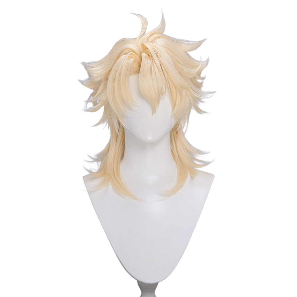 【Ready For Ship】DokiDoki Game Genshin Impact Cosplay Varka Wig Long Blond Hair Knight of Boreas Song of the Welkin Moon