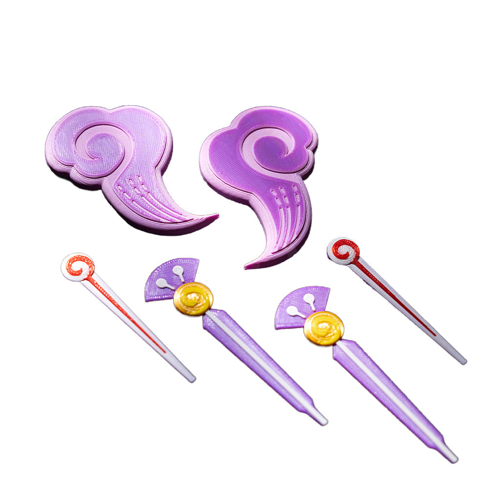 【Ready For Ship】DokiDoki Game Genshin Impact Cosplay Yumemizuki Mizuki Wig / Headwear / Ears Long Curly Blue Hair