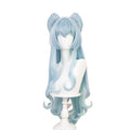 【Ready For Ship】DokiDoki Game Genshin Impact Cosplay Yumemizuki Mizuki Wig / Headwear / Ears Long Curly Blue Hair