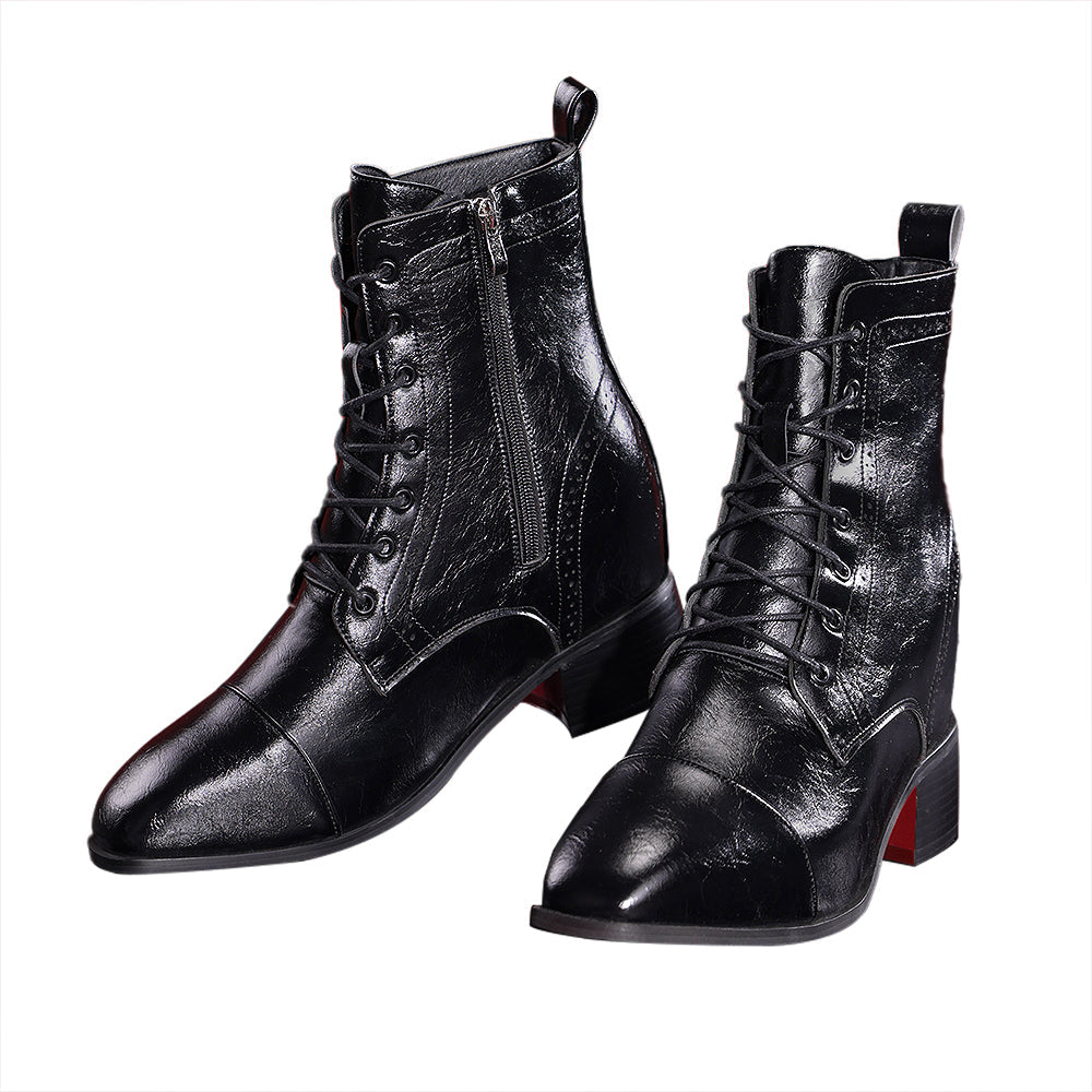 【Ready For Ship】【14CM】DokiDoki-SR Height Increasing Shoes / Elevator Shoes Red Sole Bottom Leather Shoes