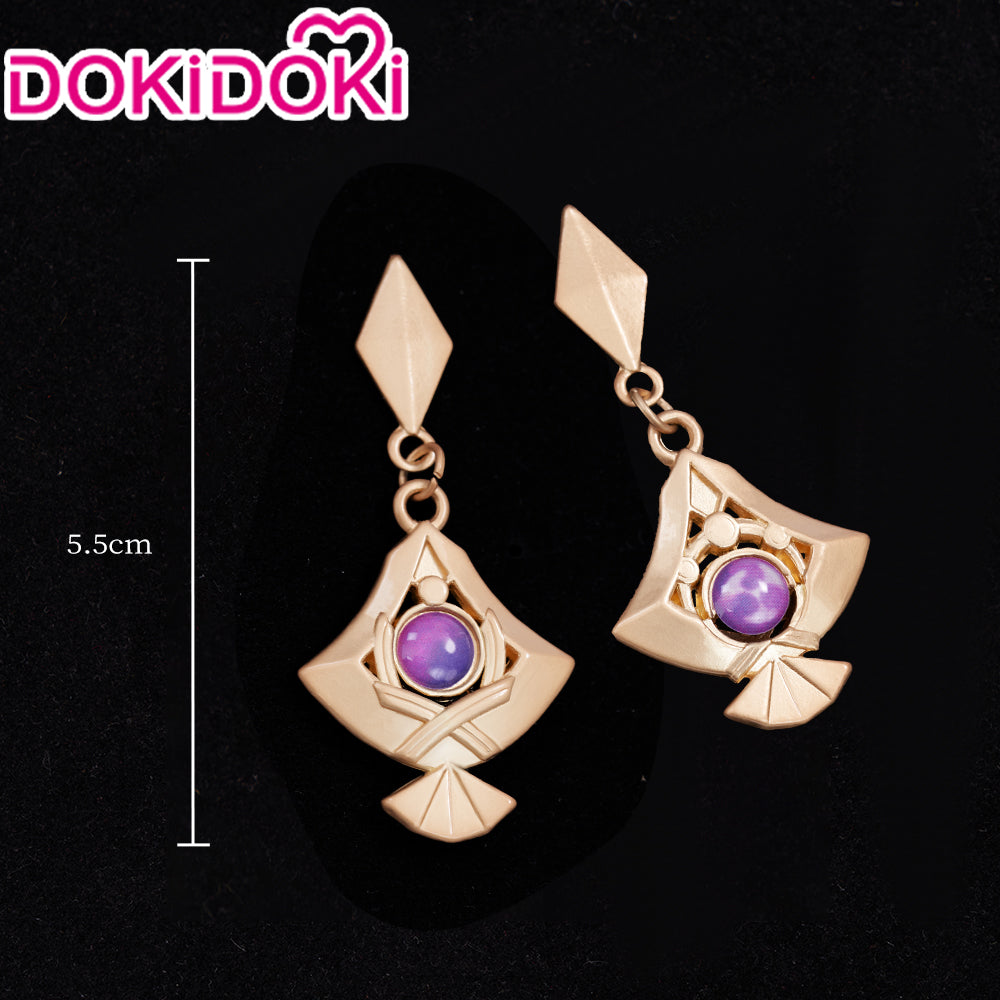 【Lighting Ver.】DokiDoki Game Genshin Impact  Shogun Cosplay Wig / Hair Clip/ Earring Raiden shogun baal Long Purple