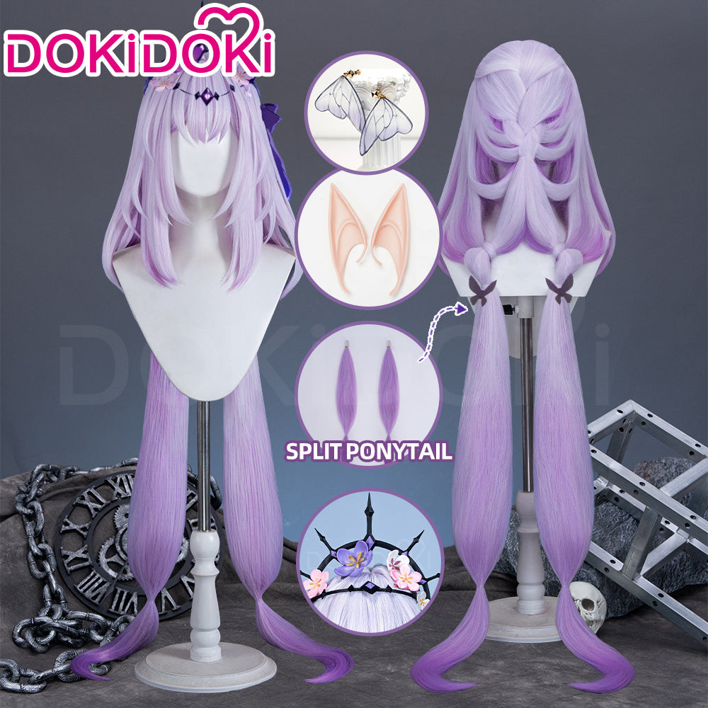 【Wig Ready For Ship】DokiDoki Game Honkai: Star Rail Cosplay Castorice Cosplay Wig / Headwear Ears / Earrings Ear Clips Ear Accessories  Long Straight Purple Hair Twin Ponytails