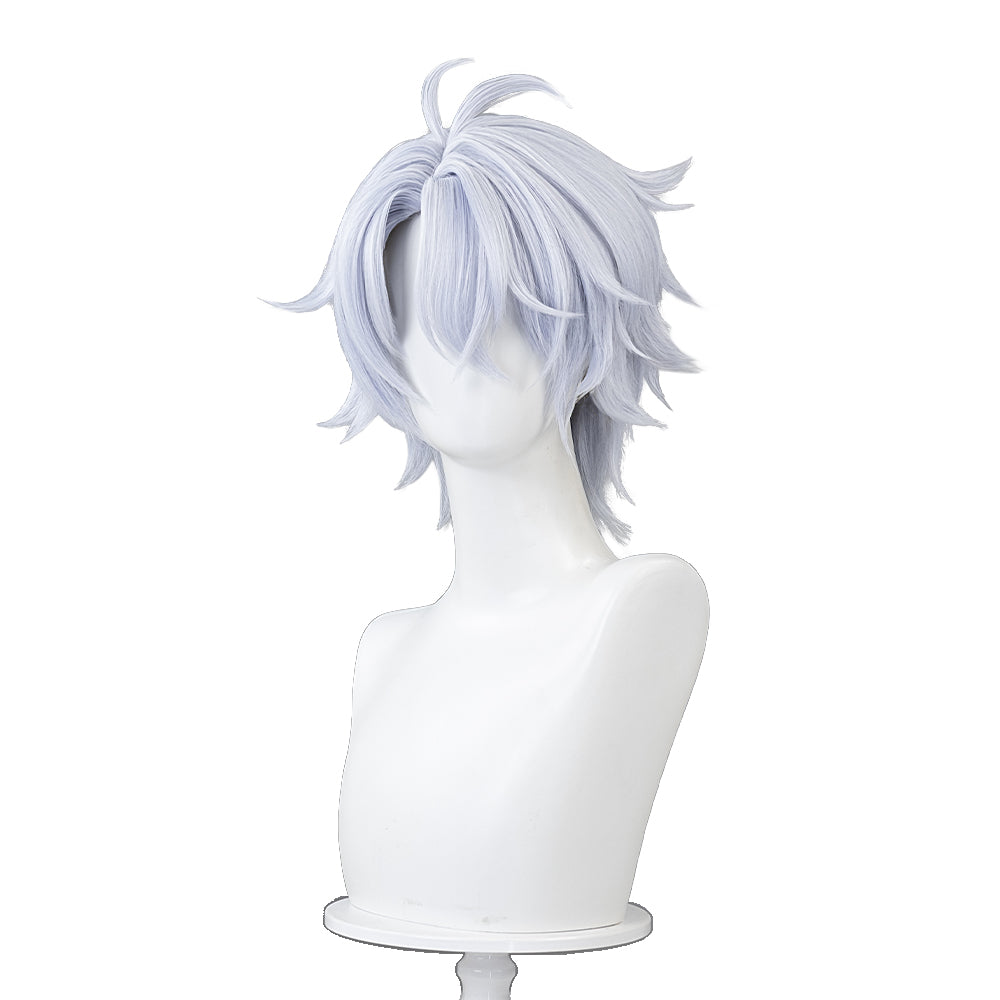 【Partially Ready For Ship】DokiDoki Game Honkai: Star Rail Cosplay Phainon Wig / Weft / Tattoo /  Ear Clips Short Straight Silver Hair Darkening