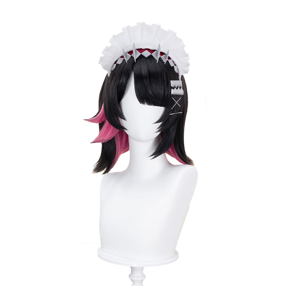 【Partially Ready For Ship】DokiDoki Game Zenless Zone Zero Cosplay  Ellen Joe Wig / Hair Clip / Earring / Hairband Short Black Red Highlight Hair