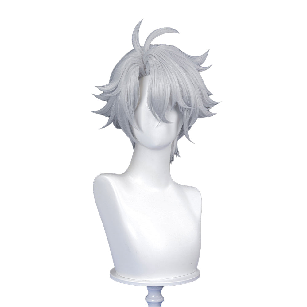 【US LOCAL SHIPPING 】DokiDoki Game Honkai: Star Rail Cosplay Phainon Wig Short Straight Silver Hair Darkening