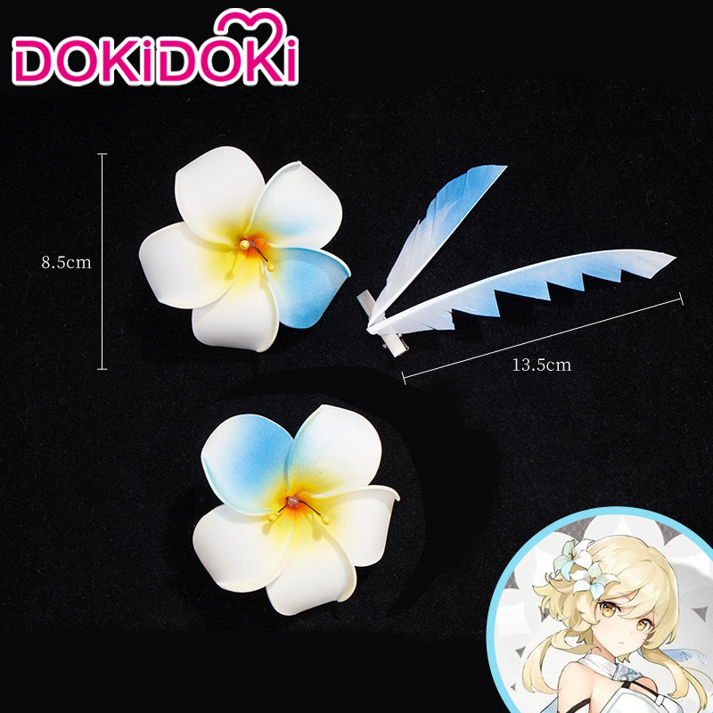 【Ready For Ship】DokiDoki Game Genshin Impact Cosplay Traveler Lumine Wig / Head Accessory Long Blonde Hair Ying As Heaven and Earth Are Made Anew
