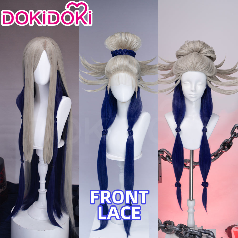 【Partially Ready For Ship】【Front Lace】DokiDoki Anime GACHIAKUTA Cosplay Tamsy Caines Wig Long Blond Navy Blue Hair