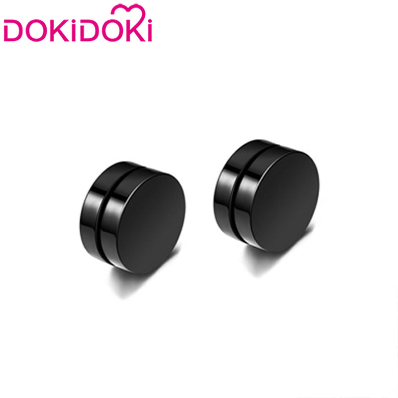 【Ready For Ship】DokiDoki Game Genshin Impact Cosplay Fontaine Wriothesley Wig Short Black Grey / Earring / Wefts