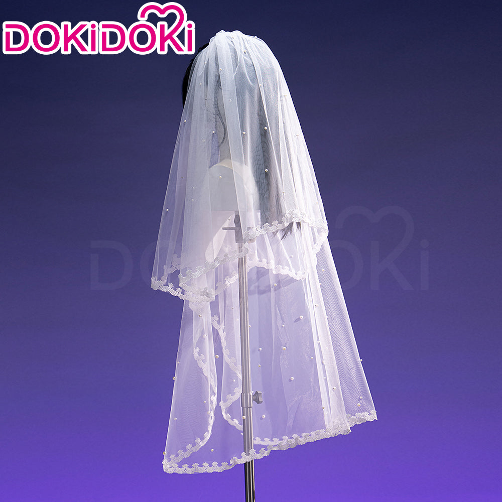 【Partially Ready For Ship】DokiDoki Game Love And Deepspace Cosplay Protagonist MC Wedding Wig / Veil / Headwear Xavier / Sylus / Zayne / Rafayel / Caleb  Black Hair Buns