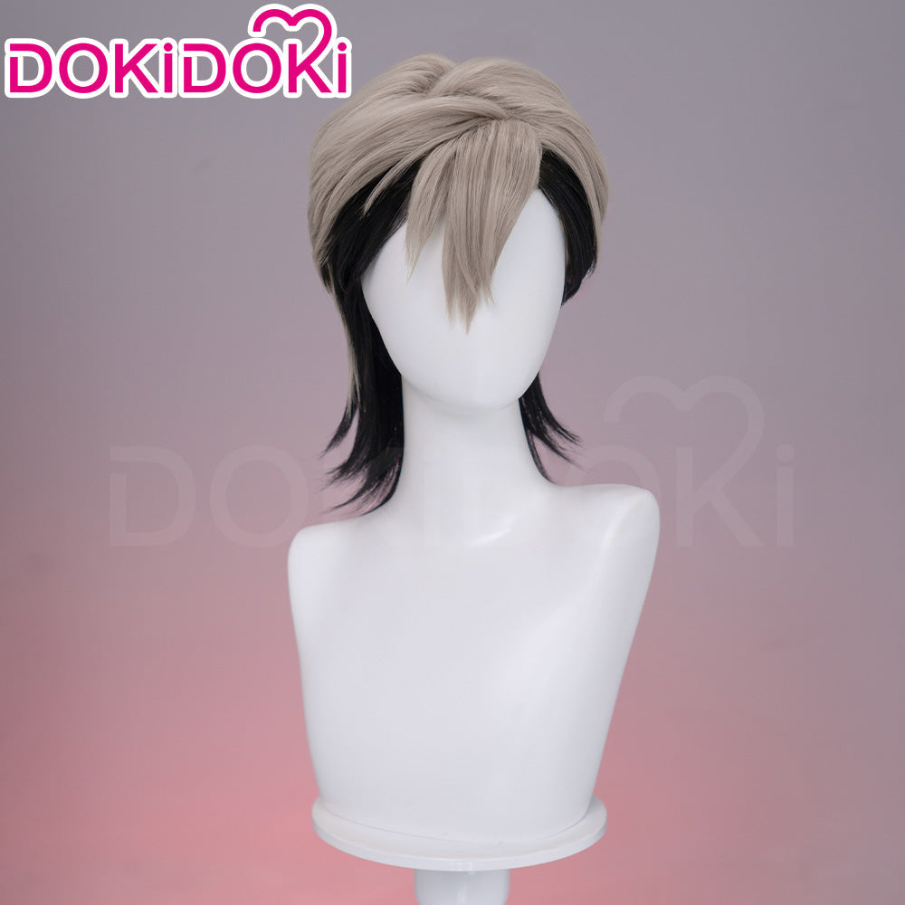 【Partially Ready For Ship】【Front Lace】DokiDoki Anime GACHIAKUTA Cosplay Zanka Nijiku Wig / Mask Short Dark Brown Black Hair Mullet