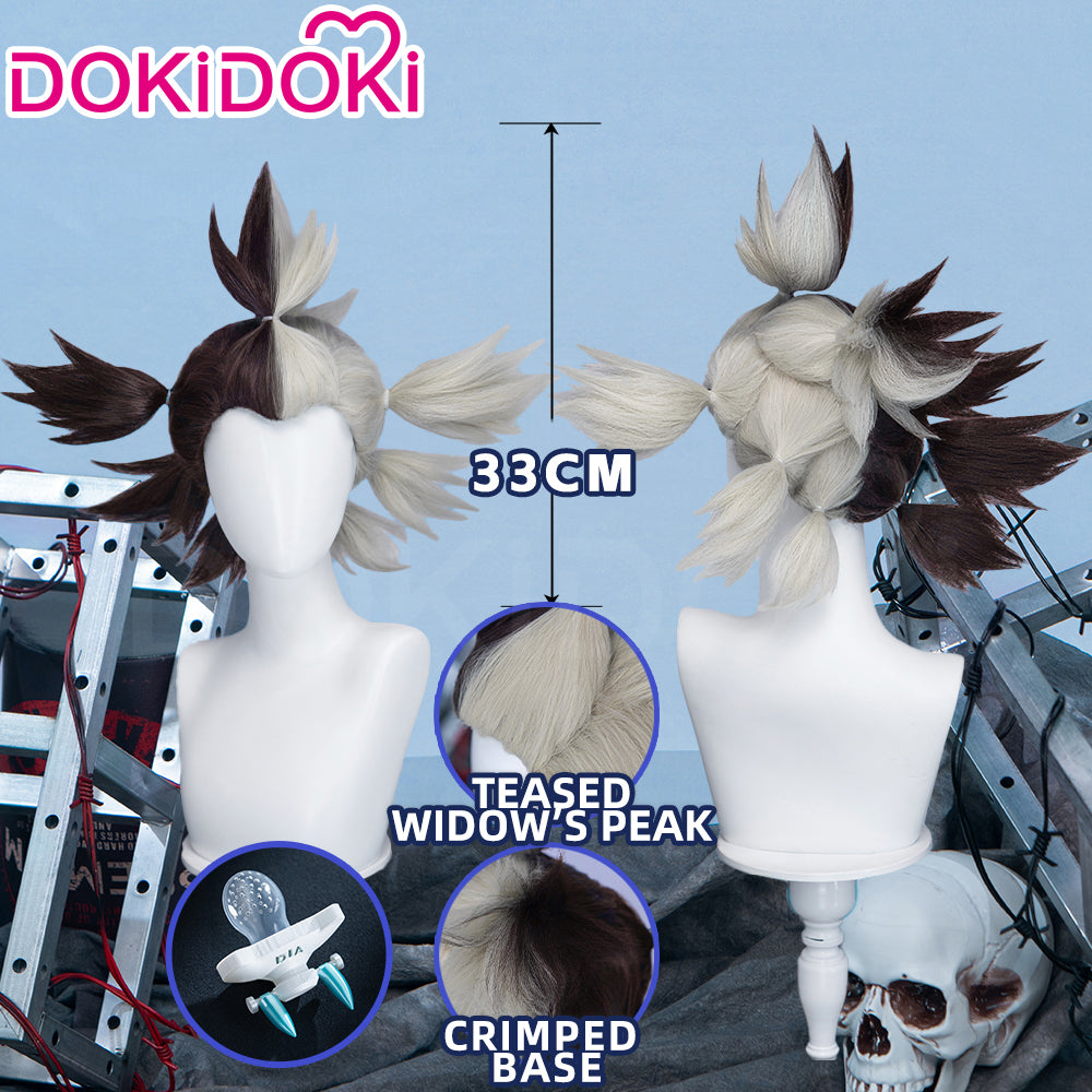 【Ready For Ship】DokiDoki Anime Manga GACHIAKUTA Cosplay Dear Santa Wig Black Silver Spiky Hair / Pacifier Prop