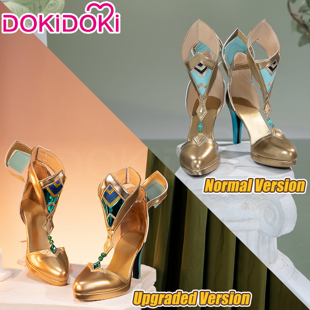 【Upgraded version】DokiDoki Game Genshin Impact Cosplay Nefer Shoes High Heel Gold