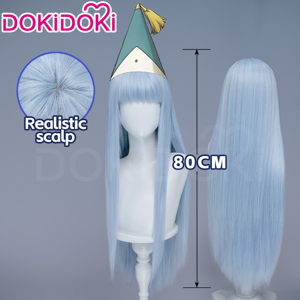 【Manga Ver Ready For Ship】DokiDoki Manga Anime Witch Hat Atelier Cosplay Richeh Wig Long Straight Blue Hair
