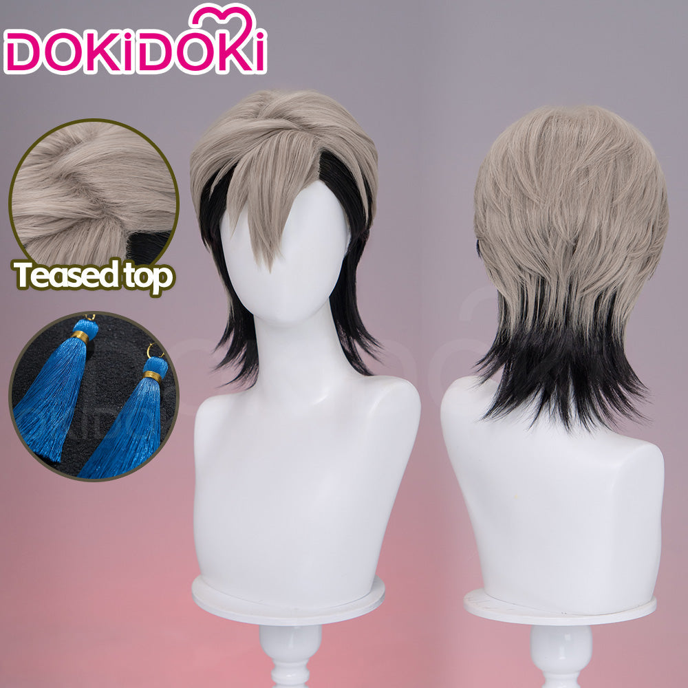 【Partially Ready For Ship】【Front Lace】DokiDoki Anime GACHIAKUTA Cosplay Zanka Nijiku Wig / Mask Short Dark Brown Black Hair Mullet